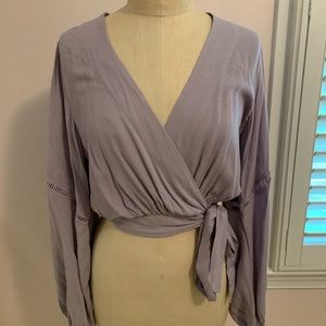 Free People Lilac Wrap Top
